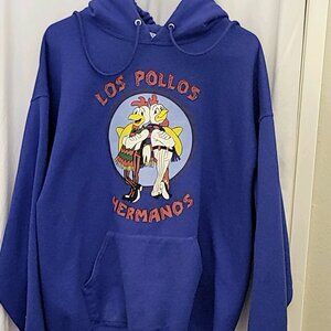 Los Pollos Hermanos blue hooded sweatshirt size XL